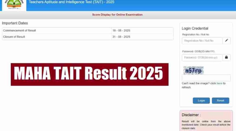 Maharashtra TAIT 2025 Results Announced Here’s How Candidates Can Check Their Scores